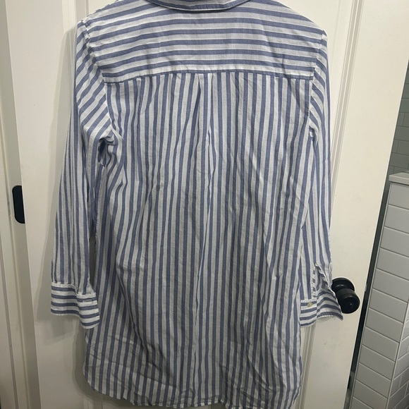 Excellent Condition Victoria's Secret size Large  Blue and White Stripe gown - Picture 2 of 11